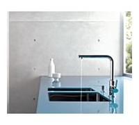 Kludi Mitigeur monocommandé L-LINE S Eco, becs extractibles pivotants levier fermé Chrome 408510575