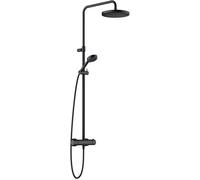 Kludi Logo Neo ensemble de douche mural avec thermostat avec douche pluie noir 6808239-00