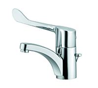 Kludi Medi-Care mitigeur lavabo 341150524 Levier clinique, bec fixe, garniture de vidange , chromé
