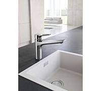 Kludi Mitigeur de cuisine monocommande Mix 329040562, levier, bec orientable, chromé