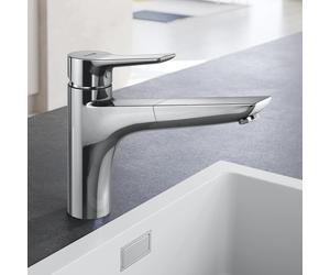 Kludi MIX Mitigeur de cuisine pivotant, avec douchette extractible, 329440575,