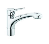 Kludi MX mitigeur évier 399420562 chromé, basse pression, douchette extractible