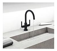 Kludi Robinetterie de lavabo NOVA FONTE PURISTIC monotrou poignées papillon orientable noir mat