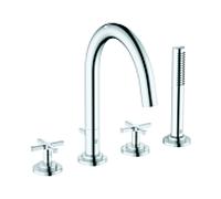 Kludi Nova Fonte mitigeur bain et douche 204250520 montage sur rebord de carrelage 4 trous, chromé