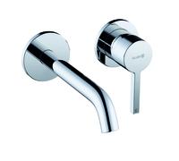 KLUDI NOVA FONTE PURA Mitigeur monocommandé mural encastré pour lavabo à deux trous, saillie 180mm, 202440515, Couleur: chrome