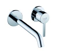 KLUDI NOVA FONTE PURA Mitigeur monocommandé mural encastré pour lavabo à deux trous, saillie 220mm, 202450515, Couleur: chrome
