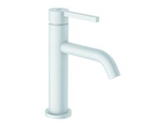 KLUDI NOVA FONTE PURA Mitigeur monocommandé pour lavabos, montage monotrou, hauteur de bec 100mm, garniture d'écoulement PUSH-OPEN, 202885315, Couleur: Blanc mat