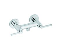 KLUDI NOVA FONTE PURISTIC Mélangeur lavabo/douche, montage mural, avec poignées papillon, 207100515, Couleur: chrome