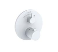 KLUDI NOVA FONTE PURISTIC Mitigeur thermostatique encastré pour bain et douche, pour 2 consommateurs, avec robinet d'arrêt, 208105315, Couleur: Blanc mat
