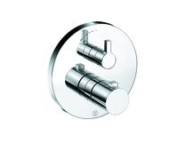 KLUDI NOVA FONTE PURISTIC Mitigeur thermostatique encastré pour douche, pour 1 consommateur, avec robinet d'arrêt céramique, 208350515, Couleur: chrome