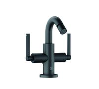 KLUDI NOVA FONTE PURISTIC robinetterie de bidet, montage monotrou, poignées papillon, hauteur d'écoulement 145mm, 203133915, Couleur: noir mat