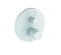 Kludi NOVA FONTE Thermostat de douche Puristic 208305315 avec robinet d'arrêt et inverseur, blanc mat