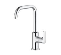 Kludi Mitigeur lavabo PURE&EASY 370230565 - Bec 205 mm orientable, chrome, vidage métal