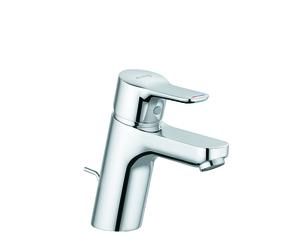 KLUDI PURE&EASY Mitigeur monocommandé pour lavabo, hauteur de bec 70mm, garniture d'écoulement en métal, basse pression, chrome, 372760565