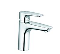 KLUDI PURE&SOLID Mitigeur monocommandé pour lavabo, hauteur de bec 100mm, sans garniture d'écoulement, chrome, 342920575