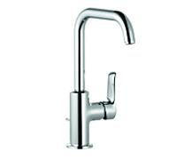Kludi Pure&solid mitigeur lavabo 340250575 DN 15, levier sur le côté, bec pivotant, avec métal garniture de vidange , chromé