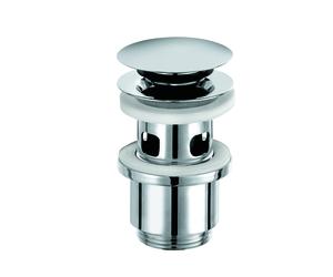 KLUDI PUSH-OPEN Garniture d'écoulement G 1 1/4, robinet d'écoulement verrouillable pour lavabo, chrome, 1042405-00