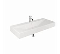 Kludi RESA lavabo 59WW12143 121 x 50 x 12 cm, un trou pour robinetterie, blanc brillant