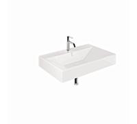Kludi RESA lavabo 59WW8143 81 x 50 H12 cm, un trou pour robinetterie, blanc brillant