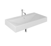 Kludi Resa lavabo avec bouchon 101x50 cm rectangulaire de meuble-à poser blanc 59WW10153