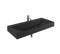 Kludi Resa lavabo avec bouchon 121x50 cm rectangulaire de meuble-à poser noir 59WW12139