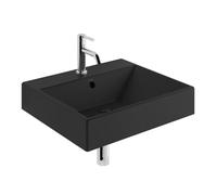 Kludi Resa lavabo avec bouchon 61x50.5 cm carrée de meuble-à poser noir 59WW6139
