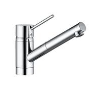 Kludi SCOPE Mitigeur de cuisine pivotant, basse pression, avec douchette extractible, 339320575,