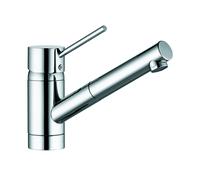 KLUDI SCOPE Mitigeur monocommandé pour évier, levier fermé, avec bec extractible, chrome, 339310575