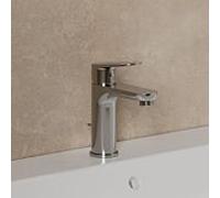 Kludi – Mitigeur lavabo X1 100 – chromé, garniture de vidage, bec 95 mm, cartouche céramique