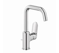 Kludi X1 Mitigeur lavabo 320270575 commande latérale, bec orientable, ECO, avec vidage, chromé