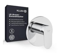KLUDI - X1 Robinet de douche encastré avec limiteur d'eau chaude, mitigeur de douche monocommande avec cartouche en céramique de haute qualité pour salle de bain, chrome, accessoires nécessaires Kludi