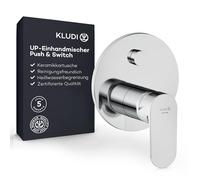 KLUDI - X1 robinet de douche encastré avec limiteur d'eau chaude, mitigeur pour 2 consommateurs, commutation du chemin d'eau par simple pression d'un bouton, chrome, accessoires nécessaires Kludi