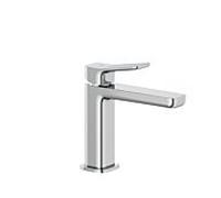 KLUDI - X3 Robinet de lavabo avec bonde push-Open - Hauteur d'écoulement : 110 mm - Robinet économiseur d'eau - Taille M - Cartouche en céramique - Mitigeur lavabo avec tuyaux de raccordement chromés
