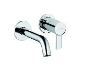 KLUDI ZENTA Mitigeur monocommandé mural encastré pour lavabo à deux trous, bec déverseur mural 180mm, chrome, 382440575