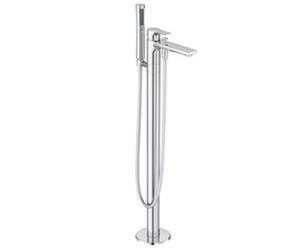 KLUDI ZENTA SL Mitigeur de bain et de douche, montage au sol pour baignoire en pose libre, avec douchette à main, chrome, 485900565