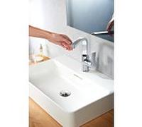 Kludi Zenta SL mitigeur lavabo 480270565 chromé, avec vidage, bec pivotant à 360 degrés, levier sur le côté