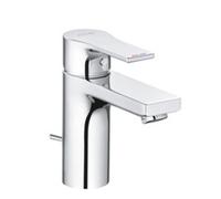 KLUDI ZENTA SL Mitigeur monocommandé pour lavabo, hauteur de bec 100mm, avec garniture d'écoulement en métal, 482900565, Couleur: chrome