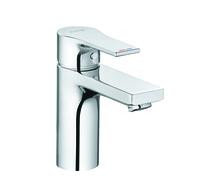KLUDI ZENTA SL Mitigeur monocommandé pour lavabo, hauteur de bec 100mm, avec garniture d'écoulement PUSH-OPEN, 482980565, Couleur: chrome
