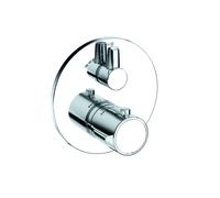 KLUDI ZENTA SL Mitigeur thermostatique encastré pour douche, montage mural, blocage de l'eau chaude, 388850545, Couleur: chrome