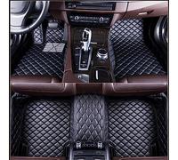 KLUFO 1 Jeu Voiture Cuir Tapis de Sol pour Peugeot 2008 2020 2021 2022 2023, Couverture Complète Imperméable et antidérapant Voiture Accessoires,Black
