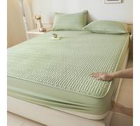 KLUOT Drap Housse 200 x 220 + 30 cm avec taie d'oreiller Drap Confortable et Respirant Housse Matelas Alèse Imperméable et Micro Respirante Souple et Silencieux Lavable