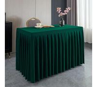 KLUOT Nappe 160 x 60 + 75 cm Résistantes aux Taches et aux Rides pour l‘extérieur, Jardin, Anniversaire, Mariage, Table Basse, Picnic Vert foncé