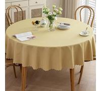 KLUOT Nappe 240cm Nappe de Table Coton Ronde Imperméable à l'eau décoratif Lavable Couverture de Table pour Cuisine Salle à Manger Table