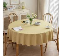 KLUOT Nappe 240cm Nappe de Table Coton Ronde Imperméable à l'eau décoratif Non-décoloration Lavable Couverture de Table pour Cuisine Salle à Manger Table