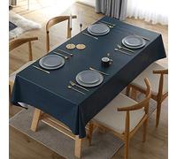 KLUOT Nappe 80x120cm Bleu foncé Nappe Toile Cirée Rectangulaire Nappe Imperméable Essuyable Nappe Ciree -Toile Ciree Rectangle