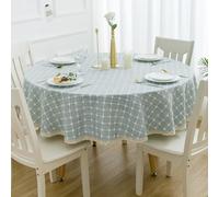 KLUOT Nappe Table Ronde 200cm Nappe Tissu Lavable Nappe Coton Nappe Frange Nappes pour Table de Cuisine Manger Restaurant