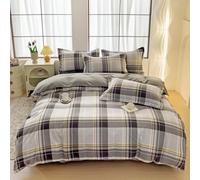 KLUOT Parure de lit 4PCS 150 x 200 cm pour lit Standard 1 Personnes avec 2 Taie d'oreiller Drap Plat Respirante Sensation sur La Peau en Coton Doux et Respirant