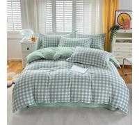 KLUOT Parure de lit 4PCS 180 x 220 cm pour lit Standard 2 Personnes avec 2 Taie d'oreiller Drap Plat Respirante Sensation sur La Peau en Coton Doux et Respirant