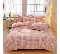 KLUOT Parure de lit 4PCS 200 x 230 cm pour lit Kingsize 2 Personnes avec 2 Taie d'oreiller Drap Plat Respirante Sensation sur La Peau en Coton Doux et Respirant