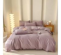 KLUOT Parure de lit 4PCS 200 x 230 cm Violet pour lit Kingsize 2 Personnes avec 2 Taie d'oreiller Drap Plat Confortable Texture agréable pour la Peau et Respirante